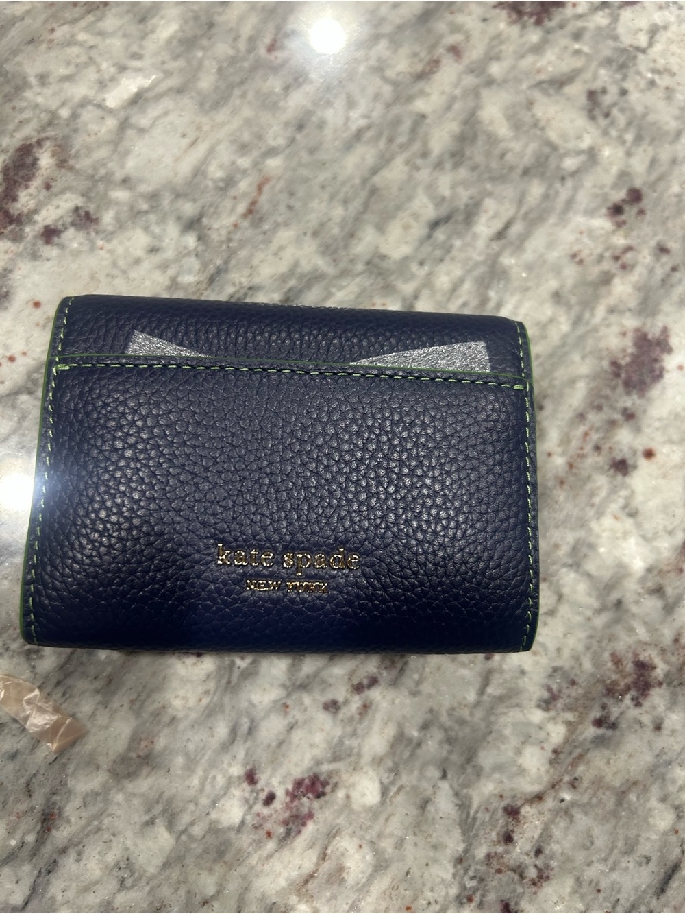 kate spade Parisian Navy Card Holder/Change Purse w/ Pink Flower - Picture 3 of 4